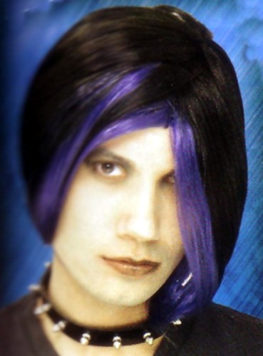 GOTH BOY WIG - BLACK/BLUE GOTH BOY WIG - BLACK/BLUE